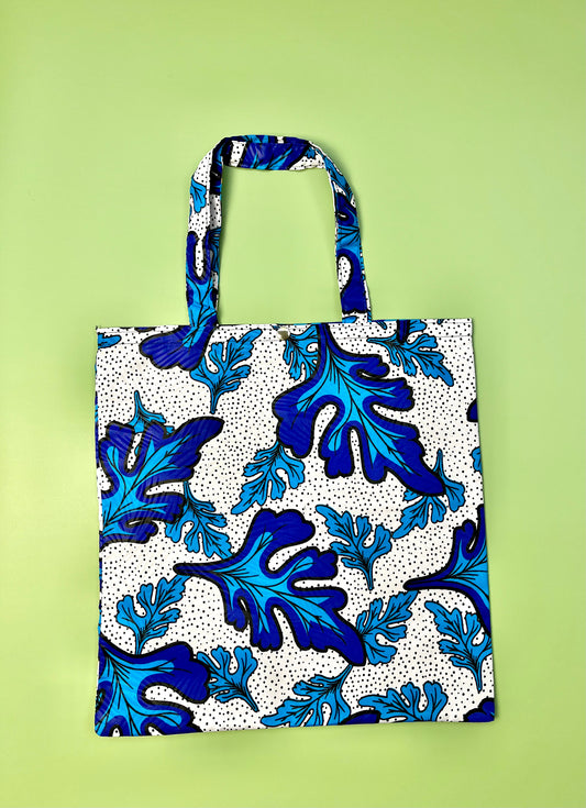 Feuilles Bleues Tote Bag