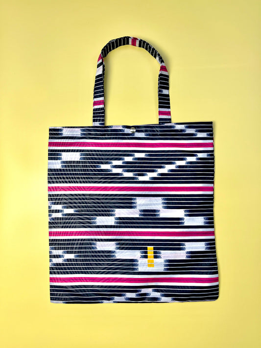 Black & Pink Mosaic Tote Bag